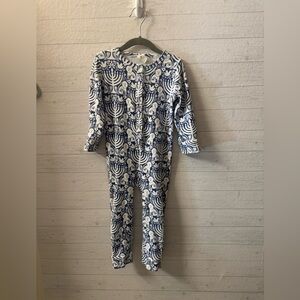 Kate Quinn Blue and White Kids Pajama Set